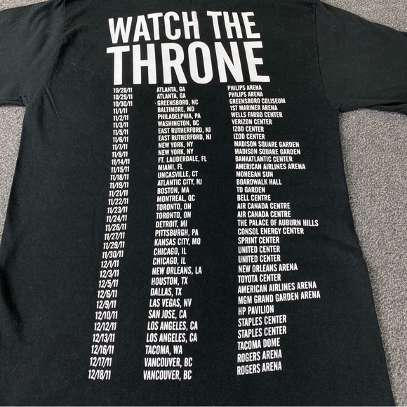 Jay Z Watch the Throne Concert Tour Men’s T-Shirt Size Small - Picture 8 of 9